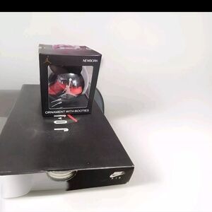 Jordan - Newborn Booties/ Ornament With Booties Size 0-6M Red/black